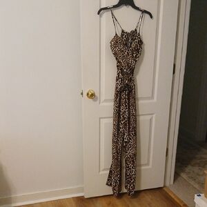 Fashion Nova Leopard Print Jumpsuit